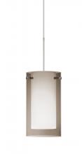 Besa Lighting 1XP-S44007-SN - Besa Pendant Pahu 4 Satin Nickel Transparent Smoke/Opal 1x35W Halogen