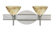  2SW-174383-LED-SN - Besa Wall Domi Satin Nickel Mocha 2x5W LED