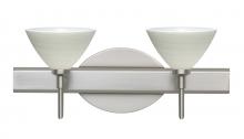 Besa Lighting 2SW-1743KR-LED-SN - Besa Wall Domi Satin Nickel Chalk 2x5W LED