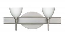  2SW-185807-LED-SN - Besa Divi Wall 2SW Opal Matte Satin Nickel 2x5W LED