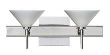 Besa Lighting 2SW-282453-LED-CR-SQ - Besa Wall With SQ Canopy Kona Chrome White Starpoint 2x5W LED