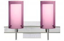 Besa Lighting 2SW-A44007-CR-SQ - Besa Pahu 4 Wall With SQ Canopy 2SW Transparent Amethyst/Opal Chrome 2x40W G9