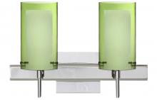  2SW-L44007-LED-CR-SQ - Besa Pahu 4 Wall With SQ Canopy 2SW Transparent Olive/Opal Chrome 2x5W LED