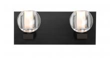  2WF-BOCACL-BK - Besa, Boca Vanity, Clear, Black Finish, 2x40W G9 Base