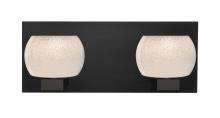 Besa Lighting 2WF-KENOWH-BK - Besa, Keno Vanity, White Sand, Black Finish, 2x60W G9 Base