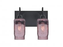  2WG-MILO4PL-BK - Besa Milo 4 Vanity, Purple, Black Finish, 2x60W Medium Base