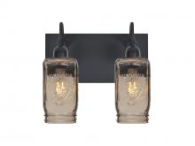  2WG-MILO4SM-BK - Besa Milo 4 Vanity, Smoke, Black Finish, 2x60W Medium Base