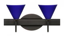  2SW-5121CM-BR - Besa Wall Kani Bronze Cobalt Blue Matte 2x40W G9