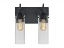Besa Lighting 2WG-JUNI10CL-EDIL-BK - Besa Juni 10 Vanity, Clear Bubble, Black Finish, 2x7W LED Filament