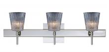 Besa Lighting 3SW-512500-CR-SQ - Besa Wall With SQ Canopy Nico 4 Chrome Clear Stone 3x40W G9