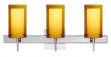 Besa Lighting 3SW-G44007-CR-SQ - Besa Pahu 4 Wall With SQ Canopy 3SW Transparent Armagnac/Opal Chrome 3x40W G9