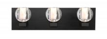  3WF-BOCABB-BK - Besa, Boca Vanity, Clear Bubble, Black Finish, 3x40W G9 Base