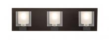 Besa Lighting 3WF-BOLOFR-BR - Besa, Bolo Vanity, Clear/Frost, Bronze Finish, 3x40W Halogen