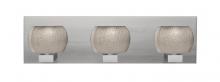 Besa Lighting 3WF-KENOSM-LED-SN - Besa, Keno Vanity, Smoke Sand, Satin Nickel Finish, 3x3W LED