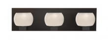 Besa Lighting 3WF-KENOWH-LED-BR - Besa, Keno Vanity, White Sand, Bronze Finish, 3x3W LED