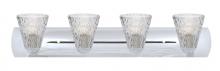  4WZ-NICO5CL-CR - Nico 5 Vanity, Clear Stone, Chrome Finish, 4x60W Medium Base