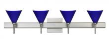  4SW-5121CM-SN-SQ - Besa Wall With Sq Canopy Kani Satin Nickel Cobalt Blue Matte 4x40W G9