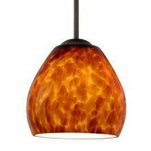 Besa Lighting B-412218-MED-BR - Besa Bolla Pendant For Multiport Canopy Amber Cloud Bronze 1x40W MAX E26 Base