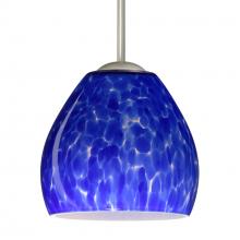 Besa Lighting B-412286-MED-SN - Besa Bolla Pendant For Multiport Canopy Blue Cloud Satin Nickel 1x40W MAX E26 Base