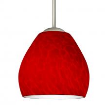 Besa Lighting B-4122RC-MED-SN - Besa Bolla Pendant For Multiport Canopy Red Cloud Satin Nickel 1x40W MAX E26 Base