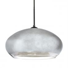 Besa Lighting J-4345SF-BK - Besa Brio 14 Pendant for Multiport Canopy Black Silver Foil 1x75W MAX E26 Base