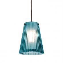 Besa Lighting J-DIONBL-BR - Besa Dion Pendant for Multiport Canopy, Blue Shade, Bronze Finish, 1x60W MAX E26 Base