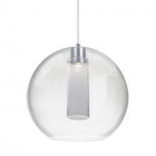  J-ELICL-LED-SN - Besa Eli Pendant, Clear/Inner Bubble, Black Finish, 1x9W LED