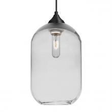  J-OMEGA12CL-BK - Besa, Omega 12 Cord Pendant For Multiport Canopies,Clear, Black Finish, 1x60W MAX E26 Base