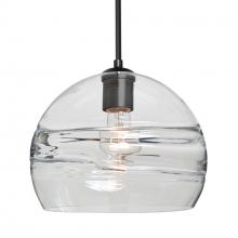  J-SPIR10CL-BK - Besa Spirit 10 Pendant For Multiport Canopy, Clear, Black Finish, 1x60W MAX E26 Base