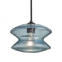  J-ZENBL-BK - Besa, Zen Cord Pendant For Multiport Canopy, Blue Bubble, Black Finish, 1x60W MAX E26 Base