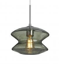  J-ZENMS-EDIL-SN - Besa, Zen Cord Pendant For Multiport Canopy, Moss Bubble, Satin Nickel Finish, 1x8W L