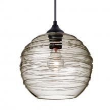  OP-462702-BK - Besa Wave 10 Outdoor Pendant Black Smoke 1x60W E26 Base