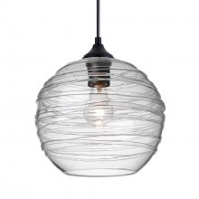  OP-462761-EDIL-BK - Besa Wave 10 Outdoor Pendant Black Clear 1x8W LED Filament