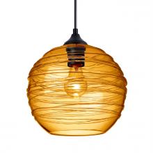  OP-462782-BK - Besa Wave 10 Outdoor Pendant Black Amber 1x8W LED Filament