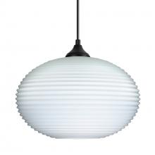  OP-491307-BK - Besa Pendant Pape 12 Black Opal Ribbed 1x75W E26 Base