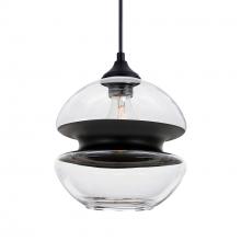  OP-HULA8BK-BK - Besa, Hula 8 Outdoor Pendant, Clear/Black, Black Finish, 1x60W E26 Base