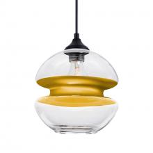  OP-HULA8GD-BK - Besa, Hula 8 Outdoor Pendant, Clear/Gold, Black Finish, 1x60W E26 Base