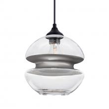  OP-HULA8SL-BK - Besa, Hula 8 Outdoor Pendant, Clear/Silver, Black Finish, 1x60W E26 Base