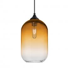  OP-OMEGA12AM-BK - Besa, Omega 12 Outdoor Pendant,Amber/Clear, Black Finish, 1x60W E26 Base