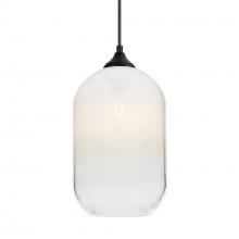  OP-OMEGA12WH-BK - Besa, Omega 12 Outdoor Pendant,White/Clear, Black Finish, 1x60W E26 Base