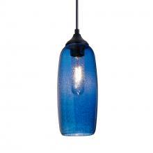  OP-PINOT9BL-BK - Besa, Pinot 9 Outdoor Pendant, Blue Bubble, Black FInish 1x60W E26 Base