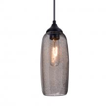  OP-PINOT9SM-EDIL-BK - Besa, Pinot 9 Outdoor Pendant, Smoke Bubble, Black FInish 1x4W LED Filament