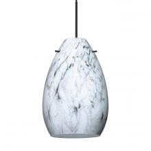  RXP-1713MG-BK - Besa Pendant Pera 6, Black Finish, Marble Grigio 1x50W MAX GY6.35 Base