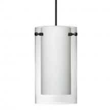 Besa Lighting RXP-C44007-LED-BK - Besa Pendant Pahu 4, Black Finish, Clear/Opal 1x5W LED