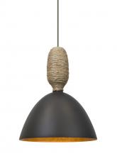  RXP-CREED-LED-BR - Besa Creed Cord Pendant, Dark Bronze With Gold Reflector, Bronze Finish, 1x9W LED