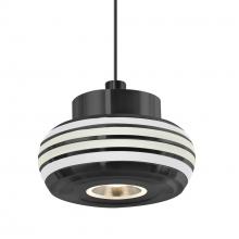  RXP-FLOW00-FRCL-LED-BK - Besa Flower Pendant, Frost/Clear, Black Finish, 1x3W LED