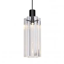  RXP-ICE7CL-BK - Besa Ice 7 Pendant, Clear Glass, Black Finish, 1x35W MAX GY6.35 Base