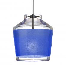  RXP-PIC6BL-BK - Besa Pendant Pica 6 Black Finish, Blue Sand 1x50W MAX GY6.35 Base