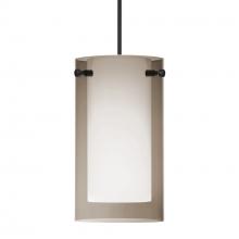 Besa Lighting RXP-S44007-LED-BK - Besa Pendant Pahu 4, Black Finish, Transparent Smoke/Opal 1x5W LED