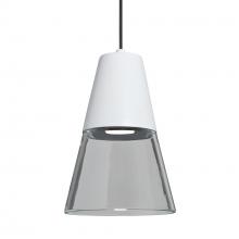  RXP-TIMO6WC-LED-BK - Besa Timo 6 Pendant,Clear/White, Black Finish, 1x9W LED